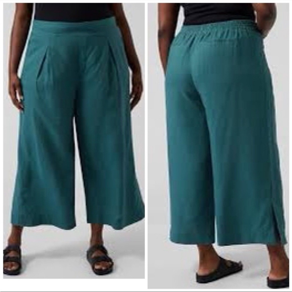 ATHLETA PLAYA LINEN WIDE LEG CROP PANT - Picture 2 of 10